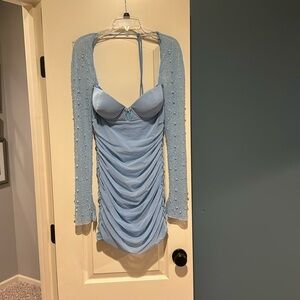 Baby Blue pearl beaded dress